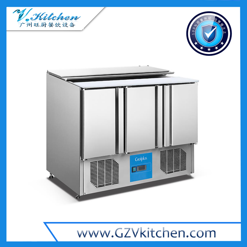 Saladette Counter with Stainless steel Lid 3-Door