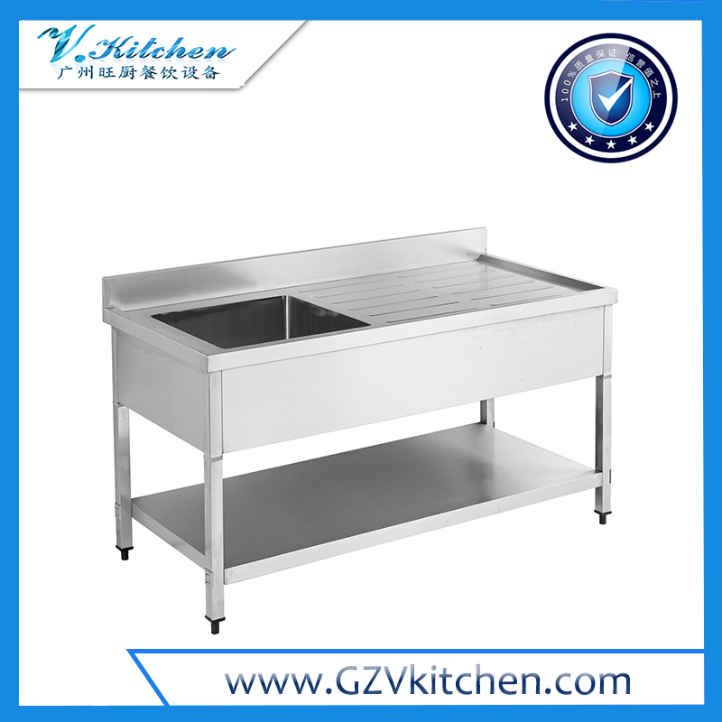 Single Bowl Sink Table with Under Shelf